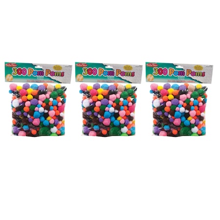 Charles Leonard Pom-Poms, Assorted Sizes/Colors, PK900 69330